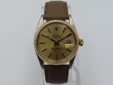 1984 Rolex Datejust 36mm 16013 Champagne Dial Plastic Crystal Quick Set Watch