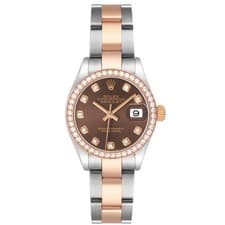 Rolex Datejust 28 Steel Rolesor Everose Gold Diamond Watch 279381