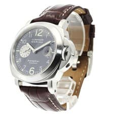 PANERAI LUMINOR MARINA PAM00086 44mm SS Grey Dial Leather Strap Date #C291