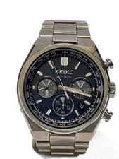 Seiko Astron Solar Radio Watch Titanium Black Analog Used