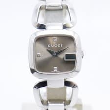 Gucci YA125503 G Collection Square Quartz Watch Brown Dial Used
