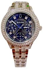96N110 BULOVA SWAROVSKI BLACK DIAL STAINLESS STEEL WOMEN'S WATCH M-321