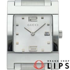 Gucci Square Men's Watch 7700M Stainless Steel Silver Used