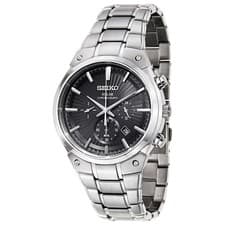 Seiko Core Solar Powered Quartz Dark Gray Dial 42mm Men's Watch SSC317