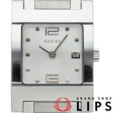 Gucci Square Ladies Watch 7700L SS Silver Quartz Used