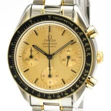 OMEGA Speedmaster Automatic 18K Gold Steel Mens Watch 3310.10 Polished BF590857
