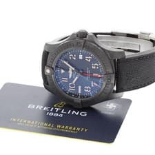 BREITLING AVENGER GMT 45 V32395 Titanium Rubber Black Dial Automatic Date #C236