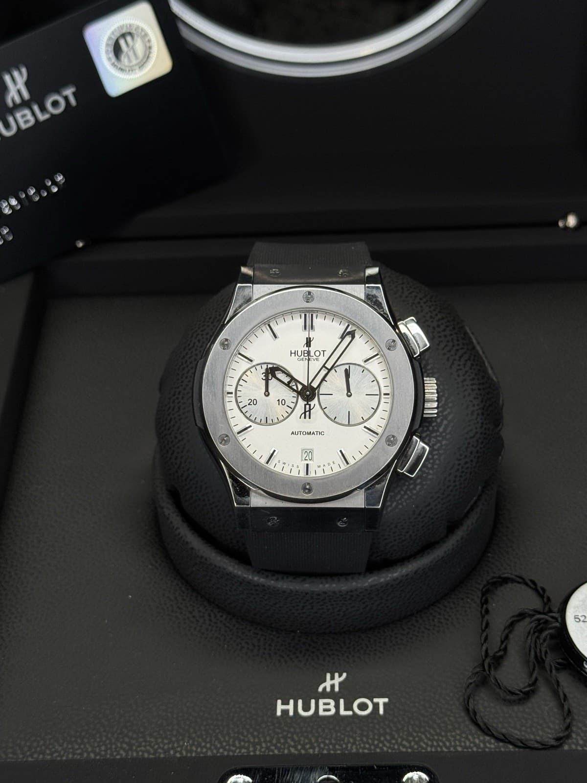 Hublot Classic Fusion Chrono 45mm Titanium Opaline Silver Dial - 521.NX.2610.LR