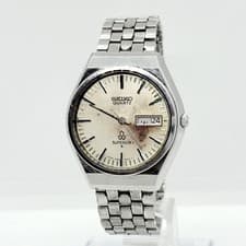 Vintage Seiko Superior Quartz 4883-8100 Silver Men's Watch High Accuracy Japan
