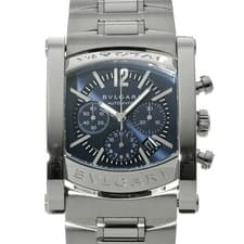 BVLGARI Ashoma Chronograph AA44SCH Blue Gray Men's Watch Used