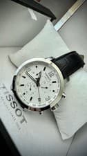 Tissot PRC 200 T055417 A—White Dial Men's Quartz Chronograph Watch White Band