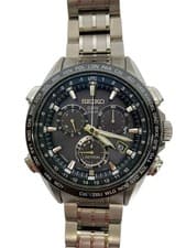 Seiko Solar Watch Analog Stainless Steel Black SLV 8X82-0AB0-1