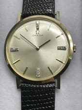 Omega Solid 14k Gold 33mm Head With Diamond Dial Manual Wind “Mad Men” Era Watch