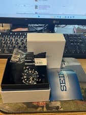 Seiko 5 Sports SRP607K1 Black Dial CASE AND Steel BAND W EXTRA CRYSTAL PARTS