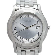 Used Gucci G Class Date Watch 5500M Quartz Silver Dial Stainless Steel Men's