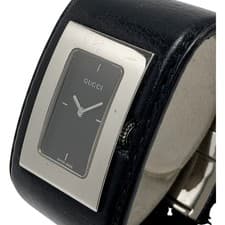 Gucci Bangle Watch 7800L Leather Black Quartz Women’s Used