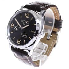 PANERAI RADIOMIR 1940 PAM00628 45mm SS Black Dial Leather Strap GMT Power #C140