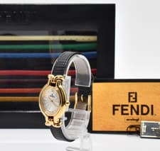 FENDI 640L Chameleon 9 Colors Belt Gold Women's Quartz Watch Vintage From JAPAN