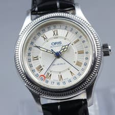Vintage Oris Pointer Date 7465B Automatic White Dial Men's Watch 36mm JP Exc+5