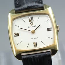 Near MINT OMEGA De Ville 511.305 Cal.620 Gold Roman Square Manual Ladies Watch