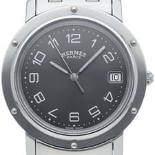 HERMES Clipper men's watch CL6.710 Stainless Steel mensWatch black USED