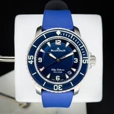 Blancpain Fifty Fathoms Blue Dial Titanium 45mm Automatic B&P 5015-12B40-052A