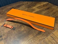 Hermès Orange Leather Double Tour Band for Apple Watch Series 38-42mm, Near Mint