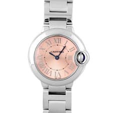 Cartier CARTIER Ballon Bleu SM W6920038 SS 28mm Pink Dial Used Ladies Watch