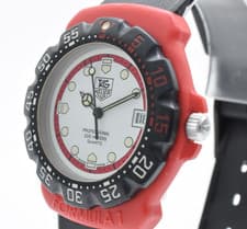 TAG Heuer Formula 1 385.513/1 Quartz Men's Watch White Dial Red Black Diver 200m