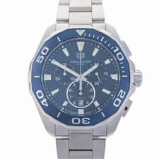 TAG Heuer Aquaracer Chrono CAY111B Blue 43mm Quartz Men's Watch + Full Set