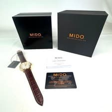 Mido Baroncelli M8600.2.21.8 Silver Automatic Watch with Leather Band