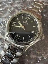 EBEL 1911 9187241 Men's Watch Stainless Steel 38mm Quartz Black Dial Rare Works