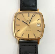 Omega De Ville 162.0060 Vintage Automatic Gold Plated Cushion Case 1970s
