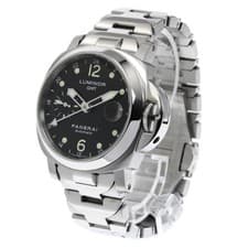 PANERAI LUMINOR PAM00160 40mm SS Black Dial Automatic GMT Date #C231