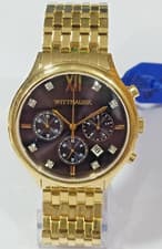 WN3105 WITTNAUER BLACK DIAL GOLDEN TONE CHRONOGRAPH MEN'S WATCH MW-38