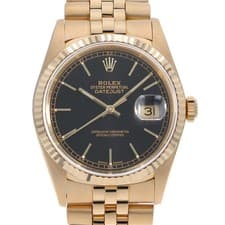 ROLEX Datejust 16238 black bar R Number second hand mens