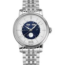 EPOS OEUVRE-DART Classic Moon Phase Silver Metal Band 3439CBLM