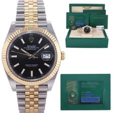 2023 NEW PAPERS Rolex DateJust 41 126333 Black Steel Gold Two-Tone Jubilee Watch