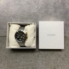 SEIKO Selection Chronograph SBTR015, 1.6 in Case, Black/Gold, Extra Links