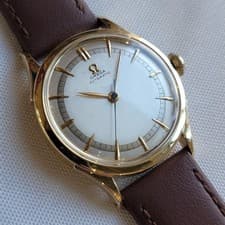 Omega 14k Solid Gold Mens 1940s 33mm Vintage Bumper Automatic RA714