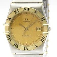 OMEGA Constellation 18K Gold Steel Quartz Mens Watch 398.0866 Polished BF584678