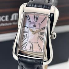 Maurice Lacroix Divina Quartz Watch Silver Pink Shell Roman Sapphire Ladies