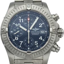 BREITLING Avenger chronograph E13360/E130B55PT titanium mensWatch blue USED
