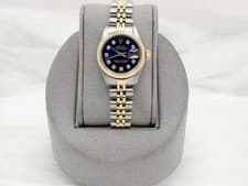 Rolex Ladies Datejust 69173 26mm Blue Diamond Dial 18k Yellow Gold Steel Jubilee