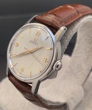 VINTAGE MEN 1954 OMEGA AUTOMATIC EXPLORER DIAL SSTEEL WATCH SERVICE 471 2790