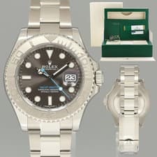 MINT PAPERS Rolex Yacht-Master 116622 Rhodium Steel Platinum Blue 40mm Watch Box