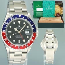 1993 MINT Rolex GMT-Master Pepsi Blue Red 40mm Tritium Steel 16700 Watch Box