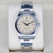 New 2025 Rolex 124200 Oyster Perpetual 34 Beige Yellow Dial Stainless Steel 34mm