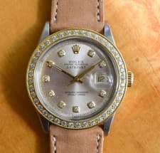 Vintage ROLEX Datejust 1601 Automatic Diamond Dial & Bezel Watch