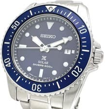 SEIKO SBDN079 V147 0CS0 Prospex Diver Wristwatch Stainless Steel Solar Blue Dial